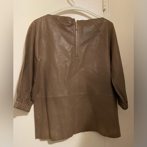 Kate Spade‎ soft lamb leather boat neck blouse top size 4 - Picture 2 of 14